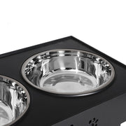 PaWz Elevated Pet Feeder Food Water Double Bowl Adjustable Height Raised Stand