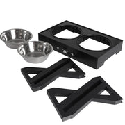 PaWz Elevated Pet Feeder Food Water Double Bowl Adjustable Height Raised Stand
