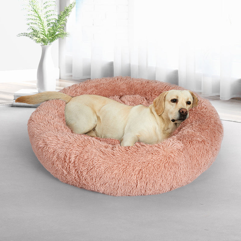 PaWz Pet Bed Cat Dog Donut Nest Calming Kennel Cave Deep Sleeping 3XL Pink
