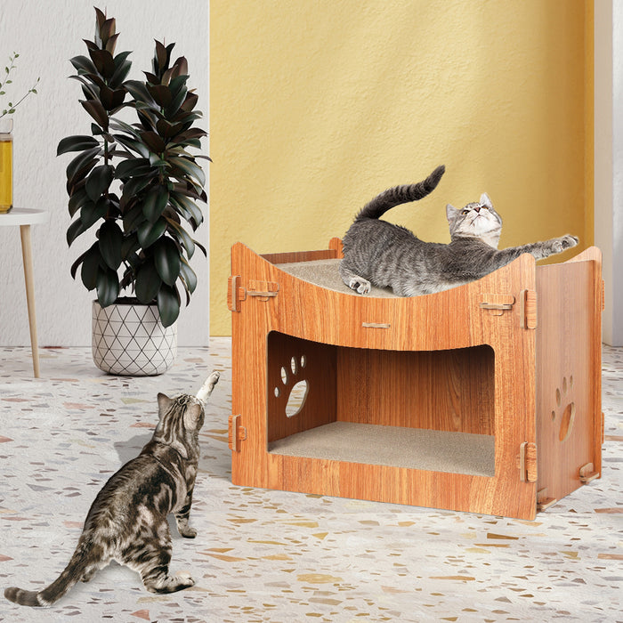 PaWz Cat Scratcher Scratching Board Corrugated Cardboard Condo House Large