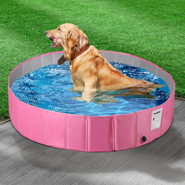 PaWz Portable Pet Swimming Pool Kids Dog Cat Washing Bathtub Outdoor Bathing Pink L