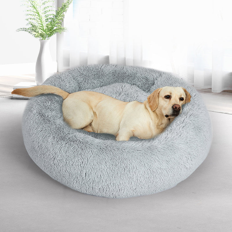 PaWz Pet Bed Cat Dog Donut Nest Calming Kennel Cave Deep Sleeping 3XL Light Gray