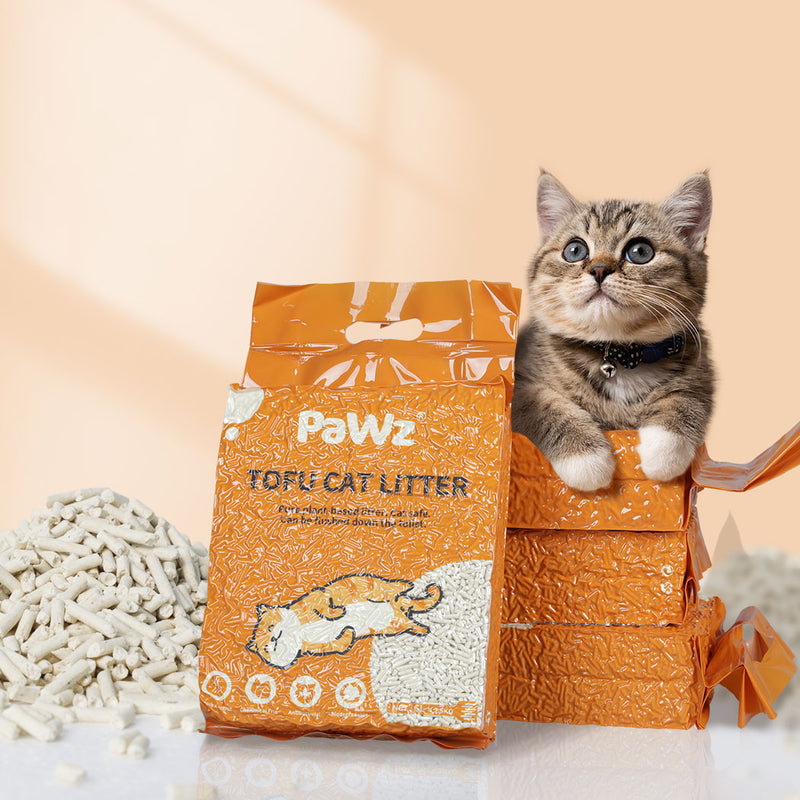 PaWz 2.5kg Tofu Cat Litter Clumping Flushable Fast Super Absorben Natural x2