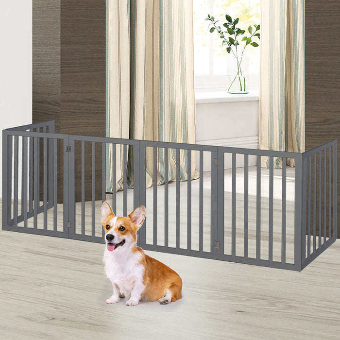 PaWz Wooden Pet Gate Dog Fence Safety Stair Barrier Security Door 6 Panels