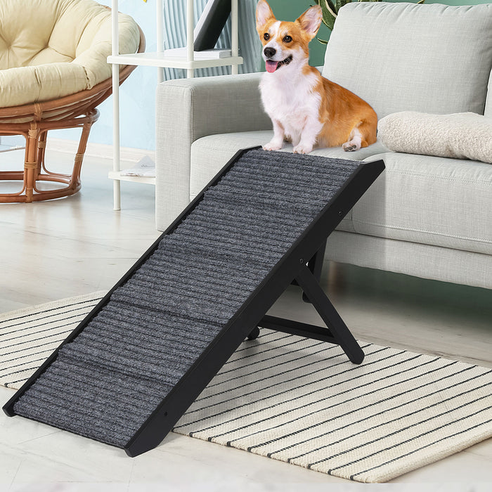 PaWz Adjustable Dog Ramp Height Stair For Bed Sofa Cat Dogs Folding Portable