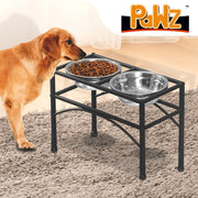 PaWz Dual Elevated Raised Pet Dog Feeder Bowl Stainless Steel Food Water Stand