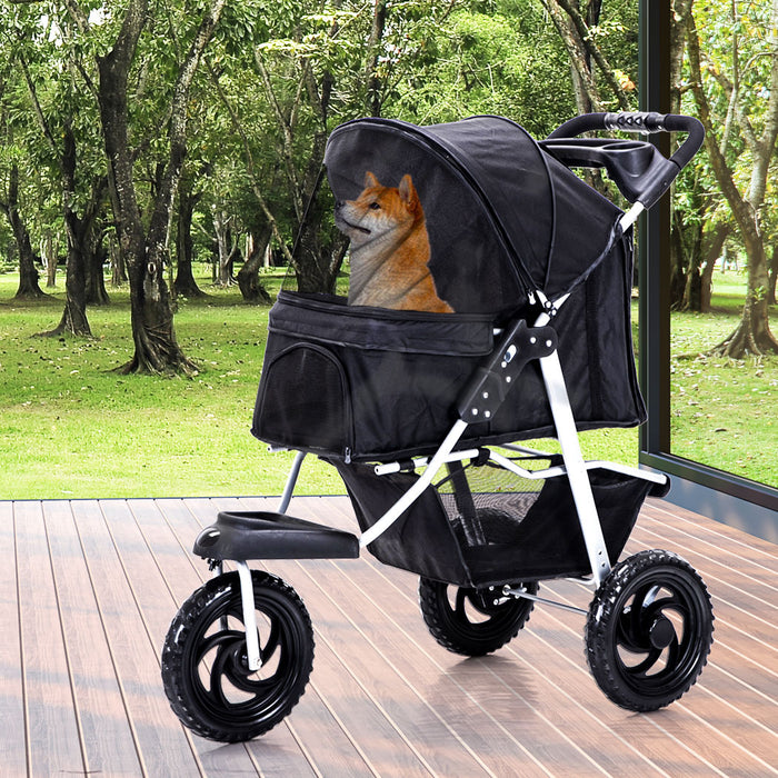 PaWz Pet Stroller Pram Dog Carrier Trailer Strollers 3 Wheels Foldable Large