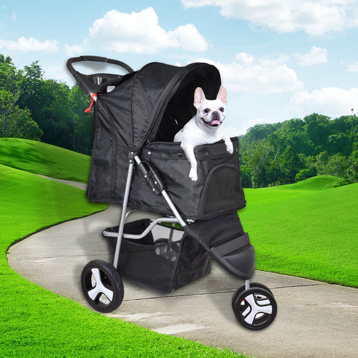 PaWz Pet Stroller 3 Wheels Dog Cat Cage Puppy Pushchair Travel Walk Carrier Pram
