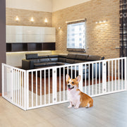PaWz Wooden Pet Gate Dog Fence Safety Stair Barrier Security Door 6 Panels