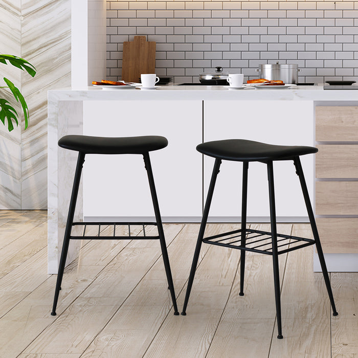 Levede 2x Bar Stools Kitchen Bar Pub Stool Counter Dining Chair PU Leather