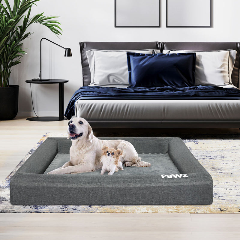 PaWz Memory Foam Pet Bed Calming Dog Cushion Orthopedic Mat Washable Removable L
