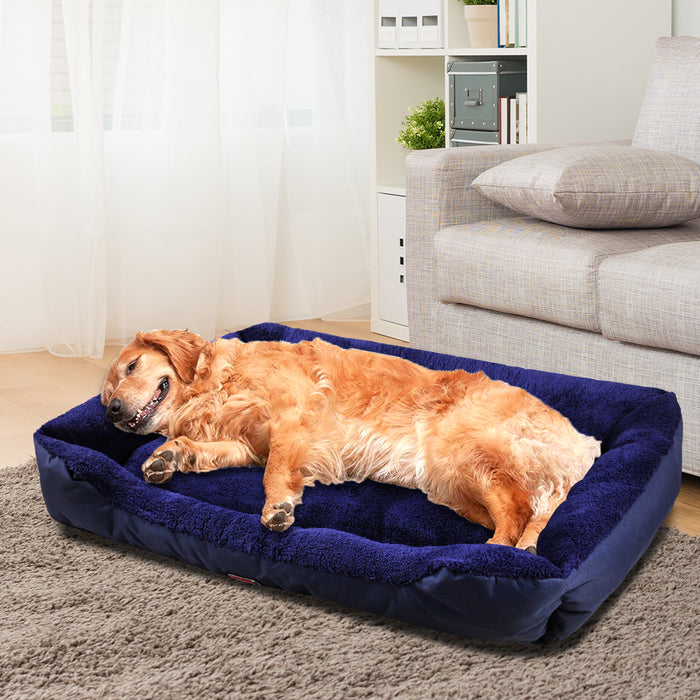 PaWz Pet Bed Mattress Dog Cat Pad Mat Cushion Soft Winter Warm Blue