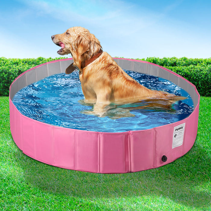 PaWz Portable Pet Swimming Pool Kids Dog Cat Washing Bathtub Outdoor Bathing Pink L
