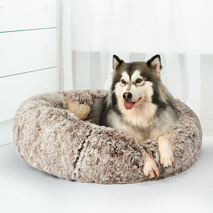 PaWz Pet Bed Cat Dog Donut Nest Soft Plush Kennel