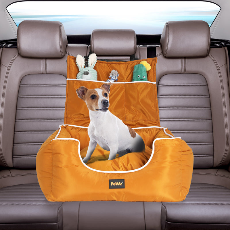 PaWz Dog Car Booster Seat Belt Pet Backrest Safe Protector Waterproof Travel Bed