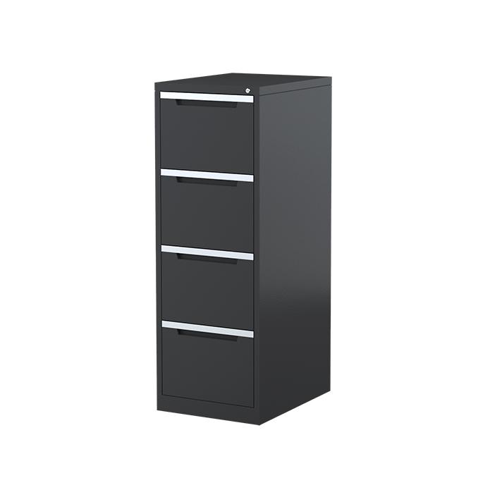Steelco Four Drawer Vertical Filing Cabinet Graphite Ripple