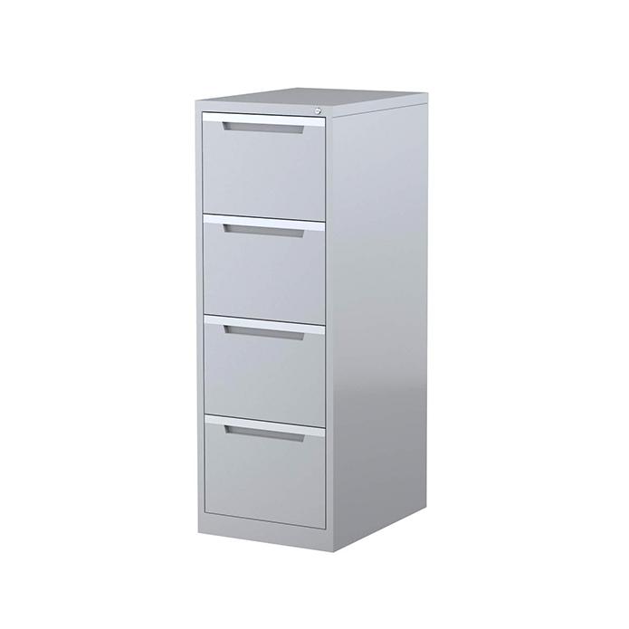 Steelco Four Drawer Vertical Filing Cabinet Silver Grey