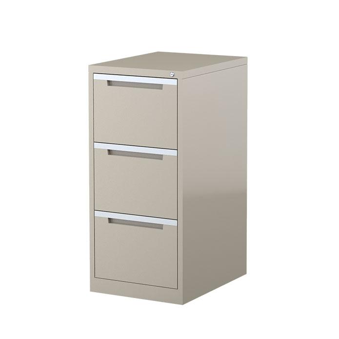 Steelco Three Drawer Vertical Filing Cabinet Beige