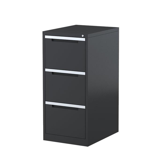 Steelco Three Drawer Vertical Filing Cabinet Graphite Ripple