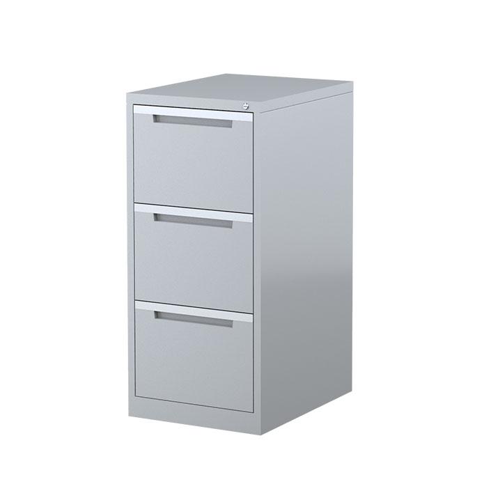 Steelco Three Drawer Vertical Filing Cabinet Silver Grey