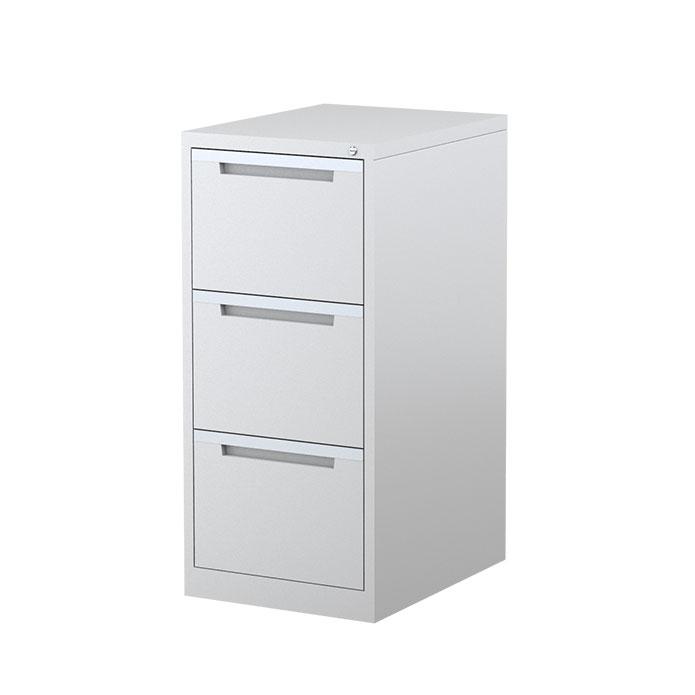 Steelco Three Drawer Vertical Filing Cabinet White Satin